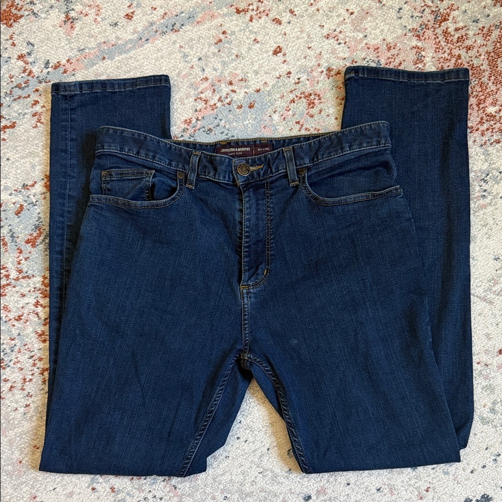 Johnston & Murphy Dark Blue Straight Jeans